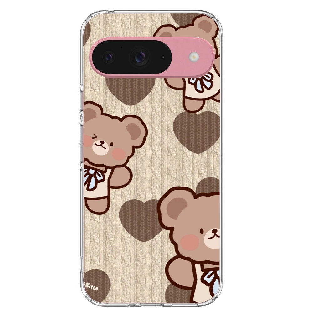 Teddy Heart - Printed Silicone Case For Google Pixel Infographic