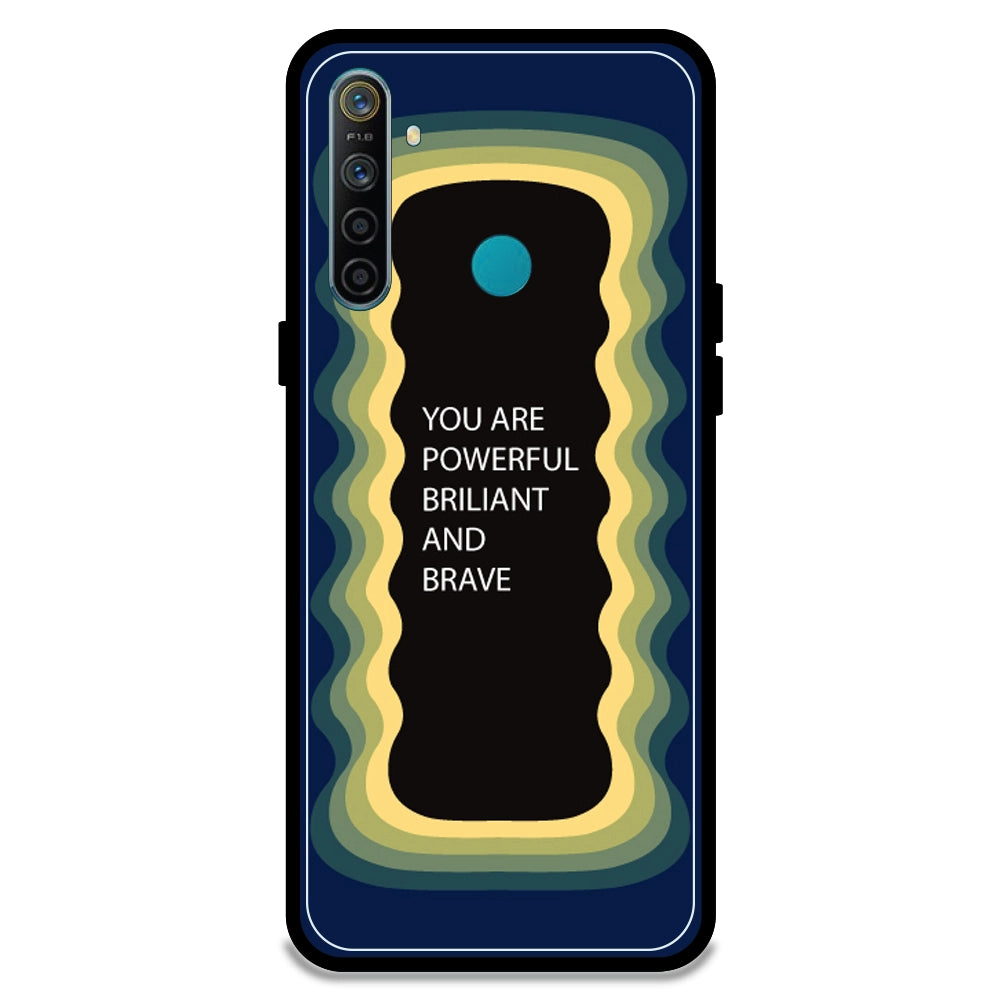 'You Are Powerful, Brilliant & Brave' - Dark Blue Armor Case For Realme Models Realme 5i