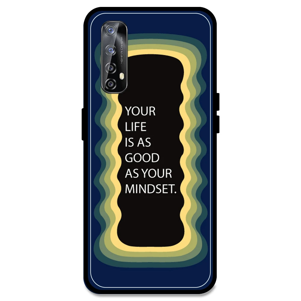 'Your Life Is As Good As Your Mindset' - Dark Blue Armor Case For Realme Models Realme Narzo 20 Pro