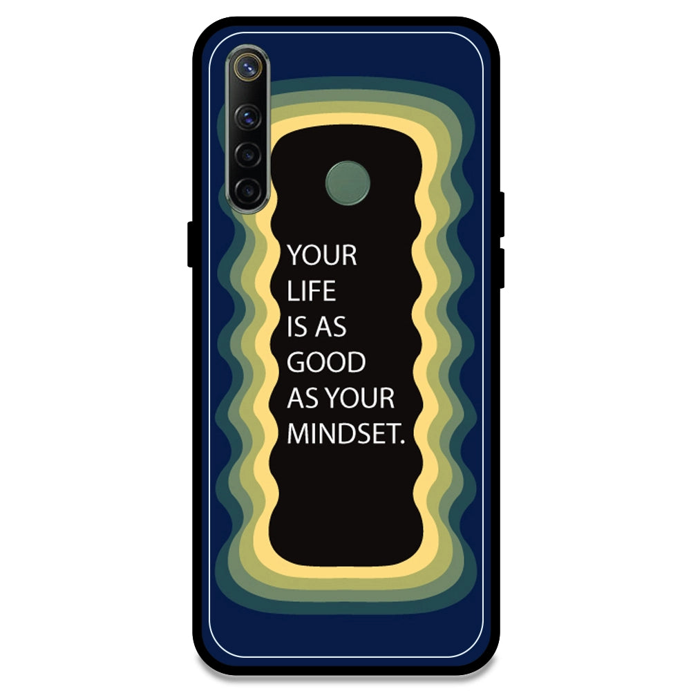 'Your Life Is As Good As Your Mindset' - Dark Blue Armor Case For Realme Models Realme Narzo 10