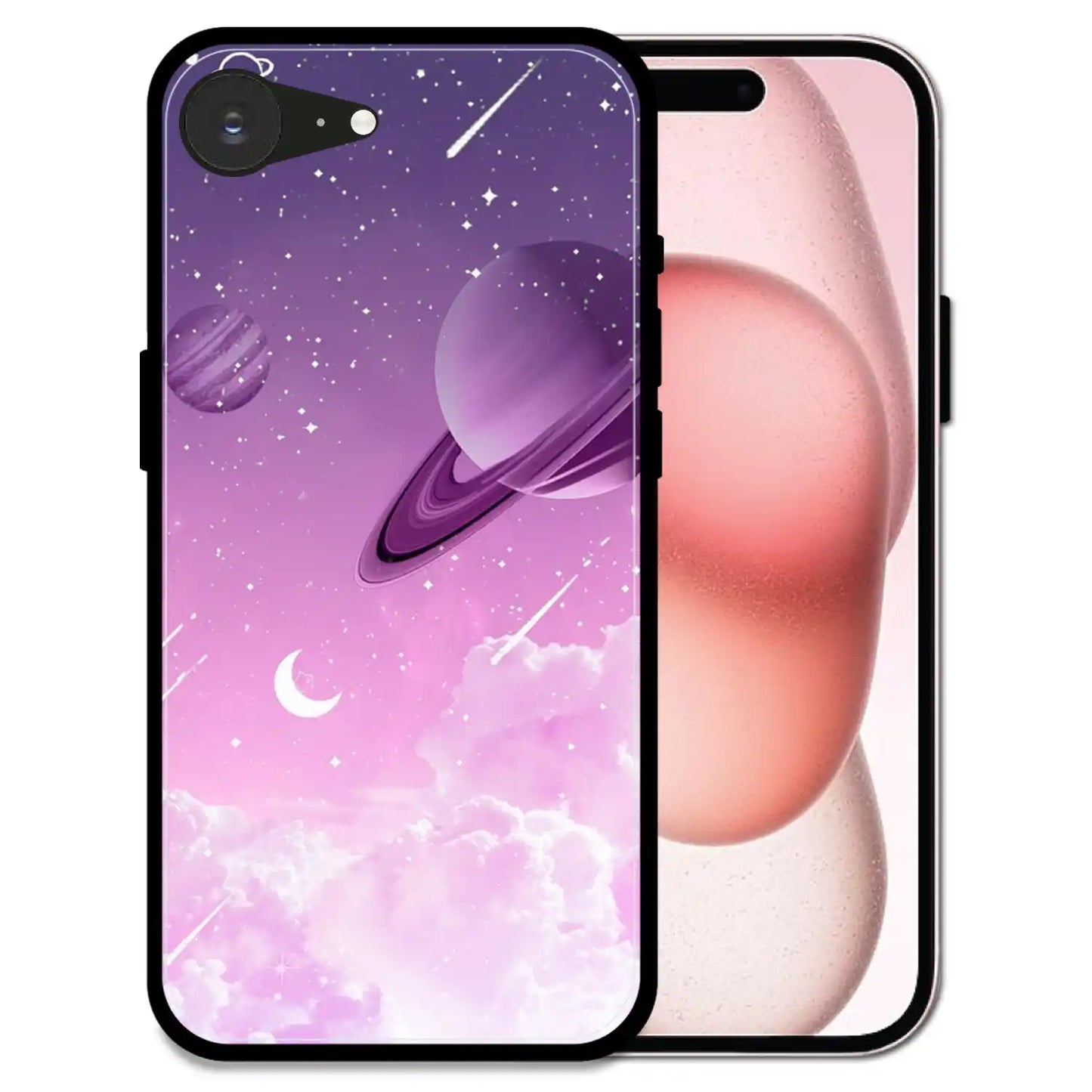 'Pastel Galaxy Design - Glossy Metal Silicone Case For Apple iPhone 16e