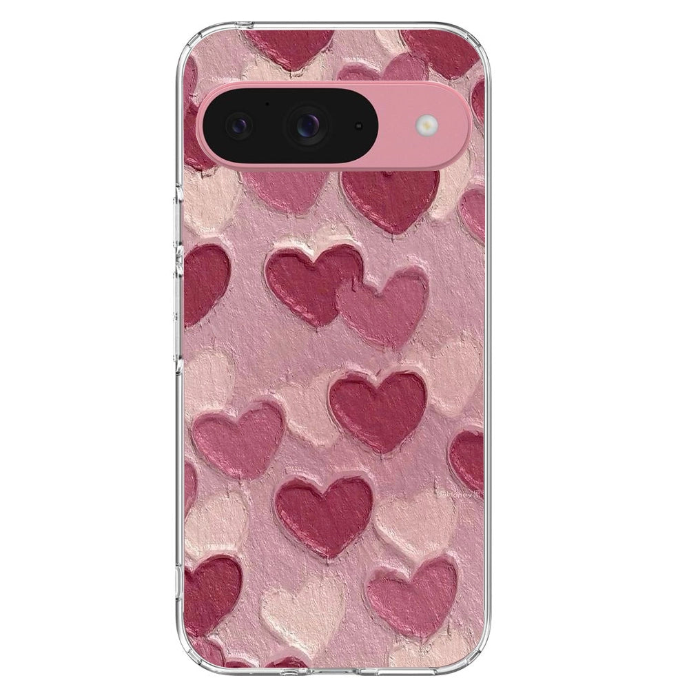Pastel Hearts Love - Printed Silicone Case For Google Pixel Infographic