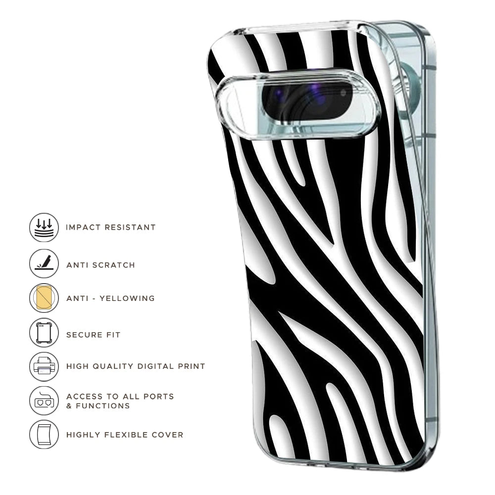 Zebra Print - Printed Silicone Case For Google Pixel Infographic