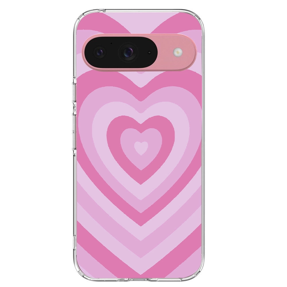 Pink Hearts - Printed Silicone Case For Google Pixel Infographic