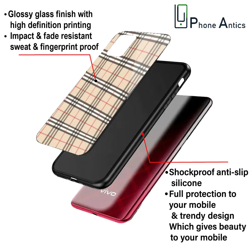 'Yellow Checks - Glass Case For Apple iPhone Infographic