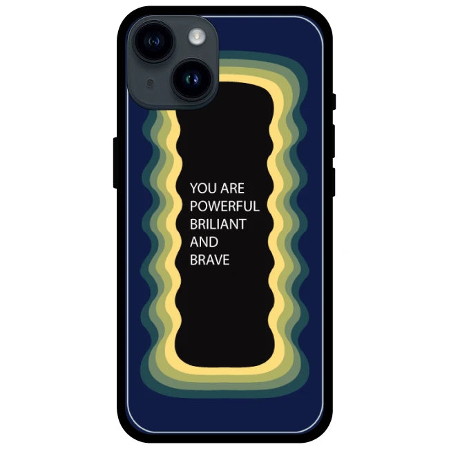 'Don't be Afraid To Put Your Mental Health First' Dark Blue - Glossy Metal Silicone Case For Apple iPhone Models Apple iPhone 14