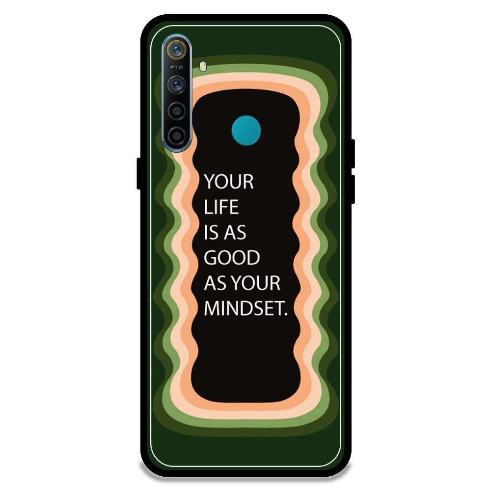'Your Life Is As Good As Your Mindset' - Olive Green Armor Case For Realme Models Realme 5i