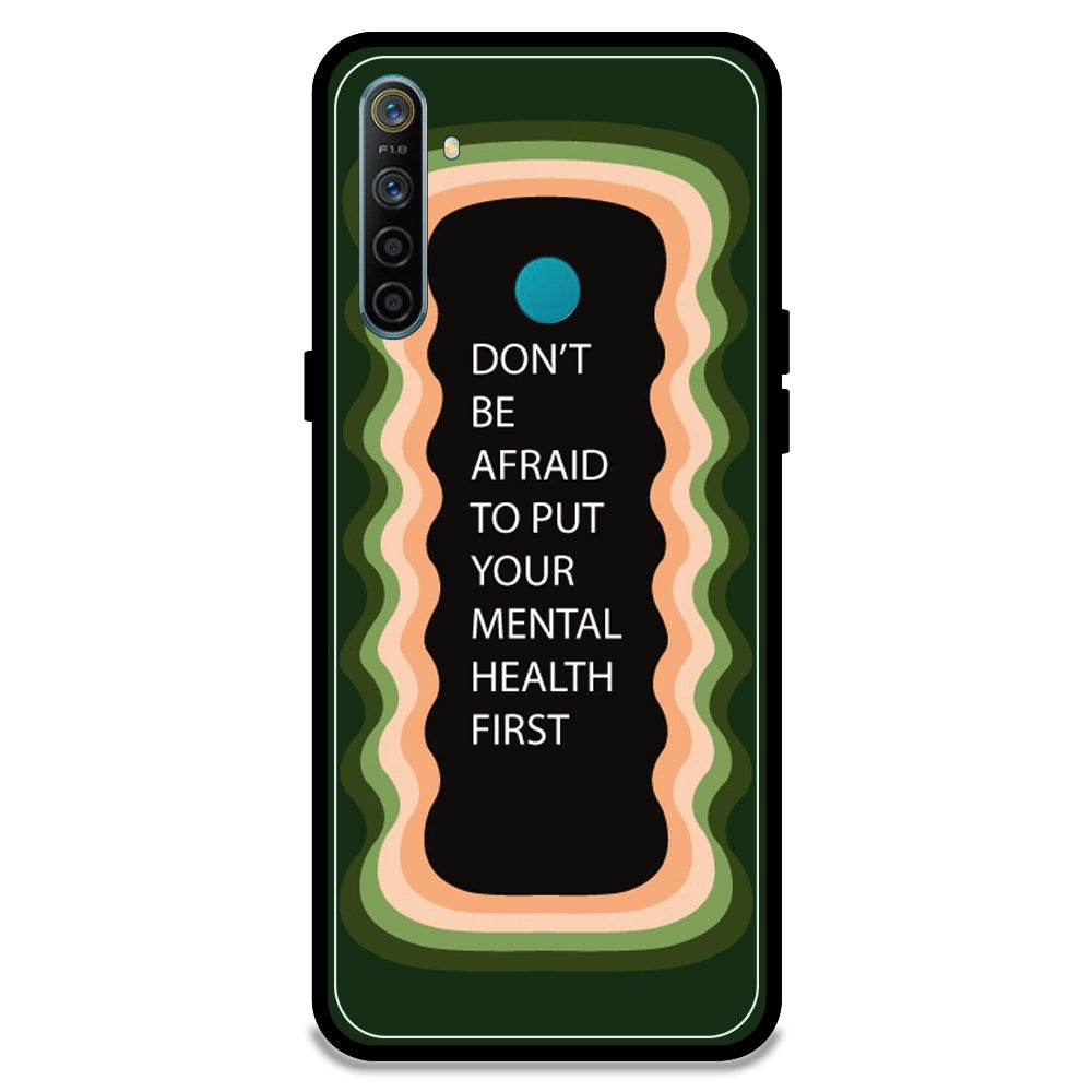 'Don't be Afraid To Put Your Mental Health First' - Olive Green Armor Case For Realme Models Realme 5i