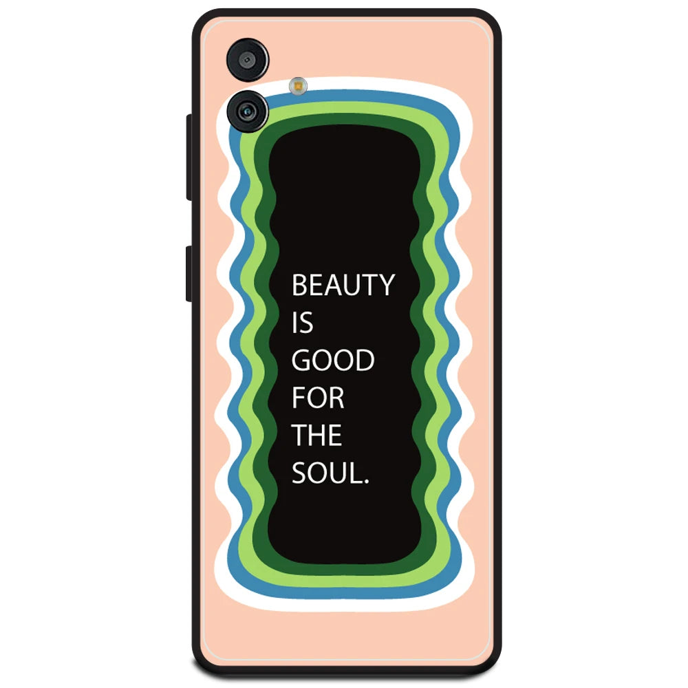 'Beauty Is Good For The Soul' - Peach Armor Case For Samsung Models Samsung M13 5G