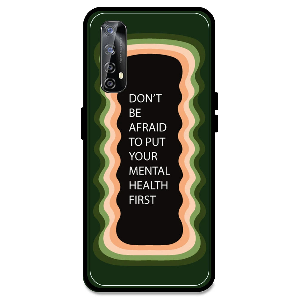 'Don't be Afraid To Put Your Mental Health First' - Olive Green Armor Case For Realme Models Realme Narzo 20 Pro