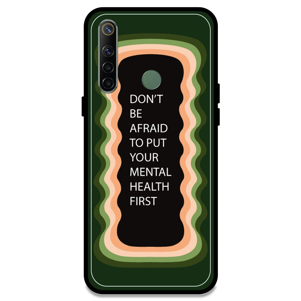 'Don't be Afraid To Put Your Mental Health First' - Olive Green Armor Case For Realme Models Realme Narzo 10
