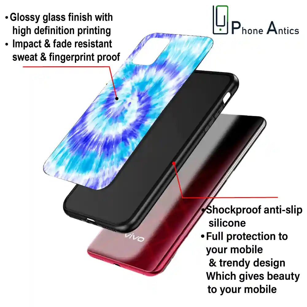 Aqua Tie Dye - Glass Cases For Apple iPhone Models