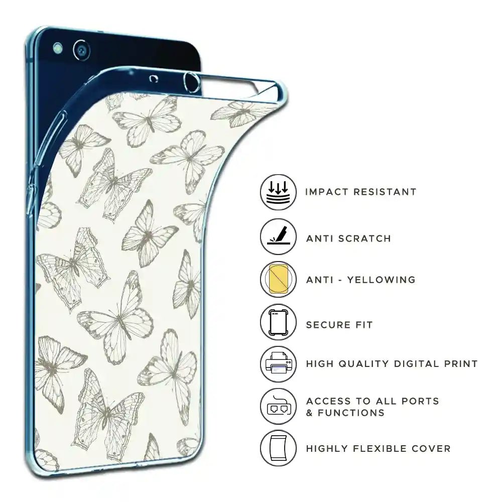 White Butterflies - Printed Silicone Case For Apple iPhone Infographic