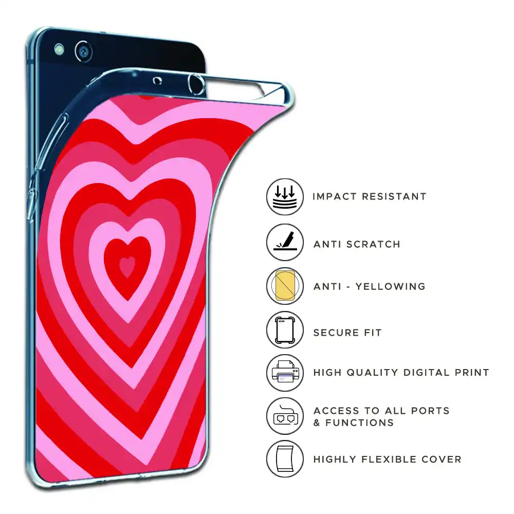 Red Hearts - Printed Silicone Case For Apple iPhone Infographic