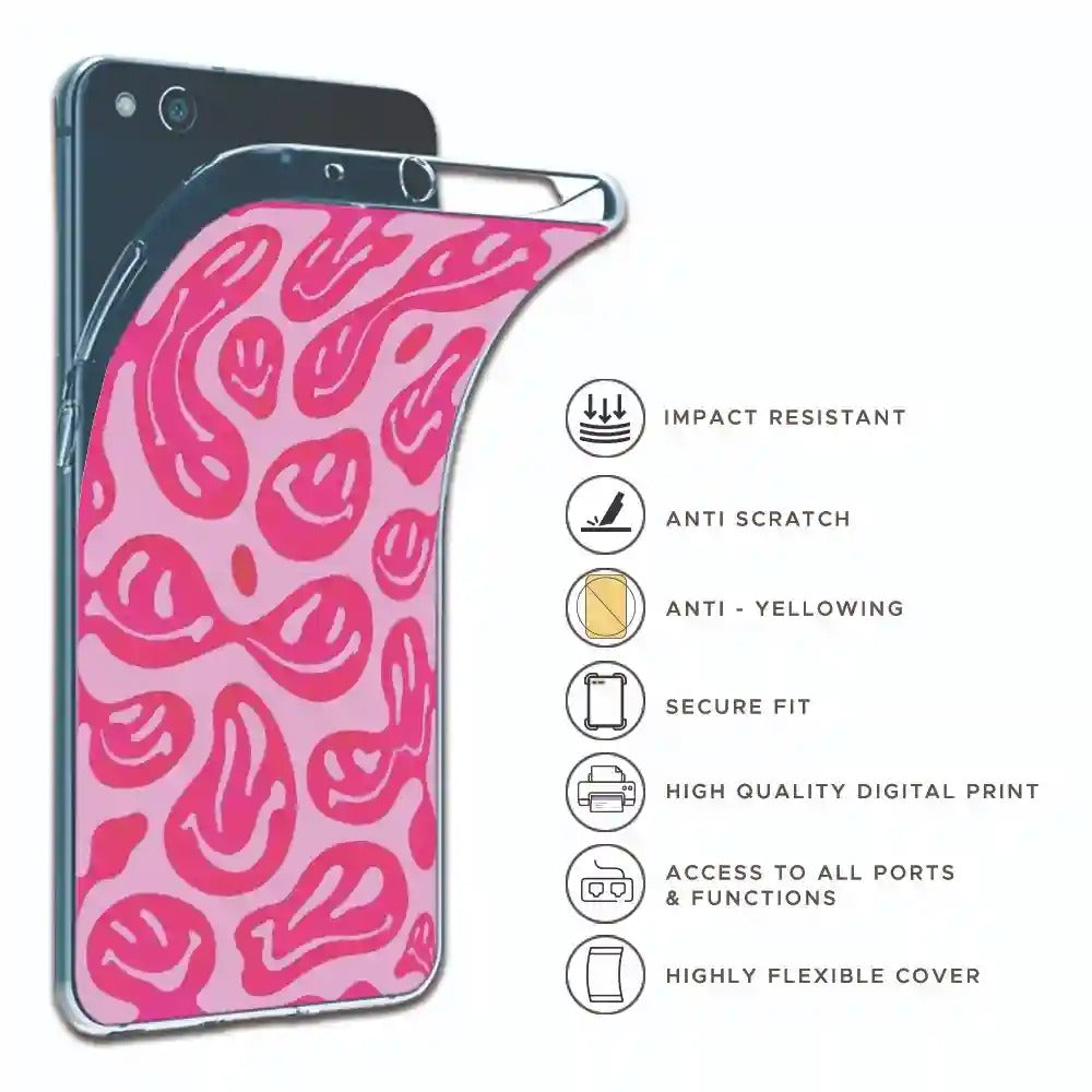 Pink Smiles - Printed Silicone Case For Apple iPhone Infographic