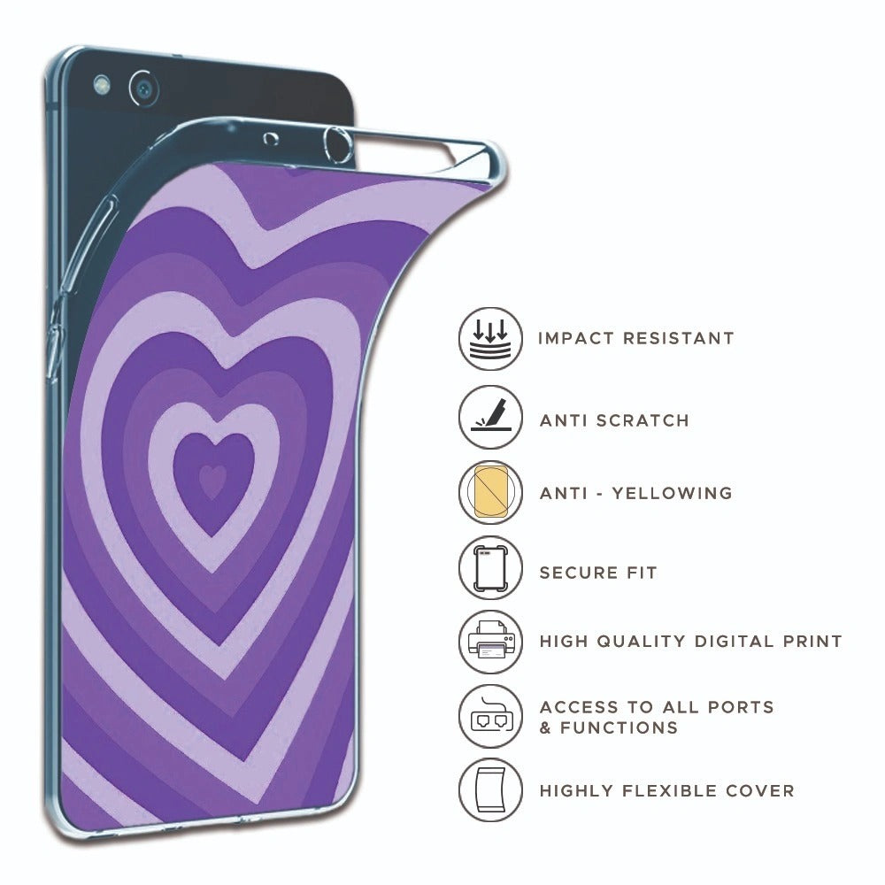 Purple Hearts - Printed Silicone Case For Apple iPhone Infographic