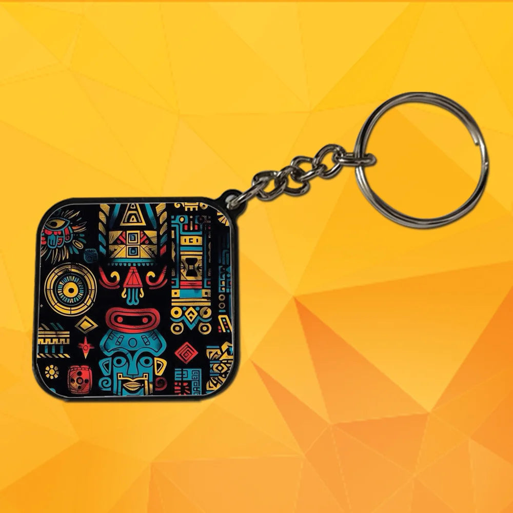 Modern Art - Keychain With Black Border (Pack Of 2)