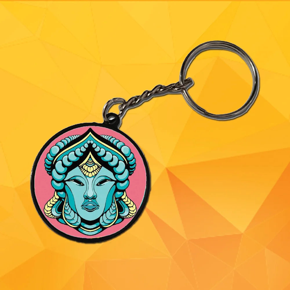 Woman Pyschedelic Art - Keychain With Black Border (Pack Of 2)