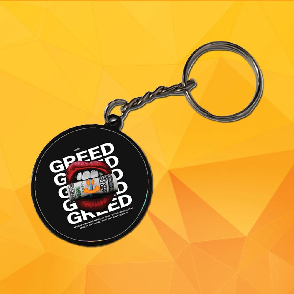 Greed - Keychain With Black Border (Pack Of 2)