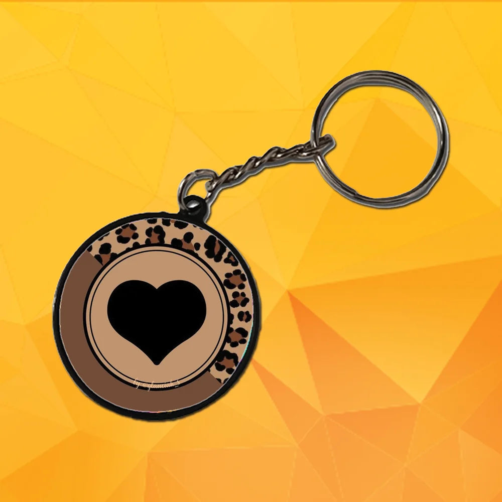 Black Heart - Keychain With Black Border (Pack Of 2)