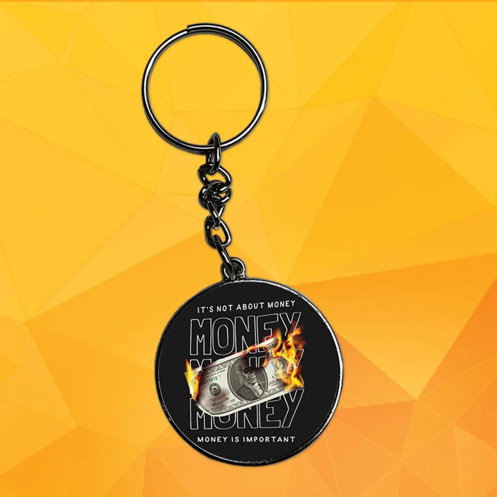 Money - Keychain With Silver Border (Pack Of 2)