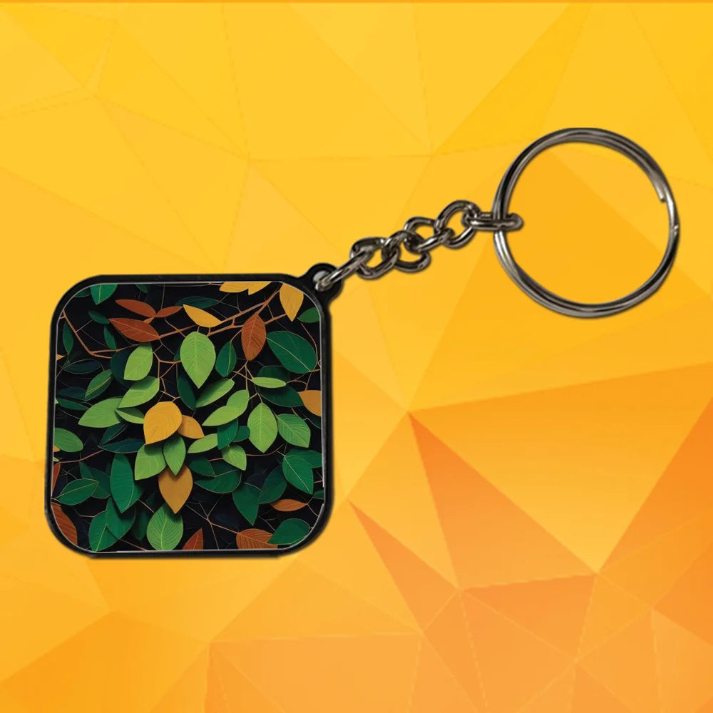 Leaves - Keychain With Black Border (Pack Of 2)
