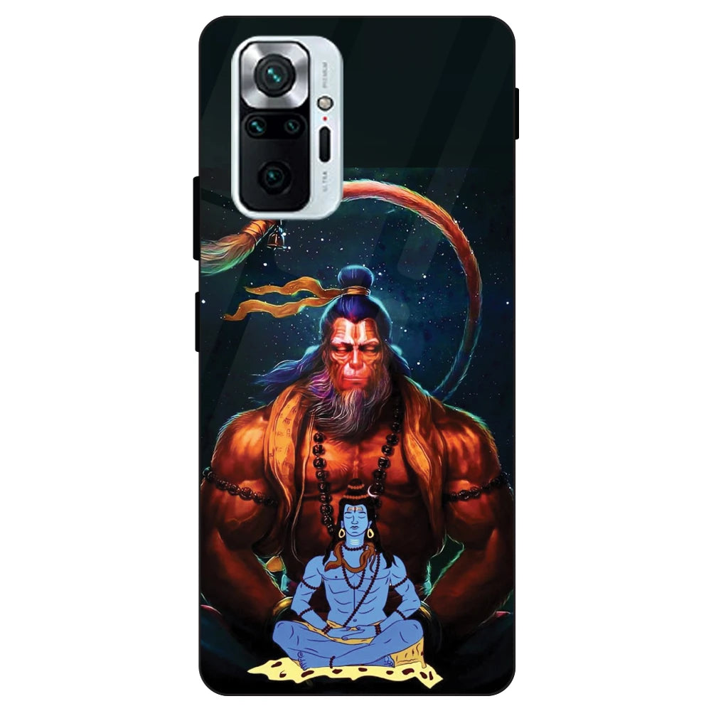 Lord Shiva & Lord Hanuman - Glass Cases For Redmi Models