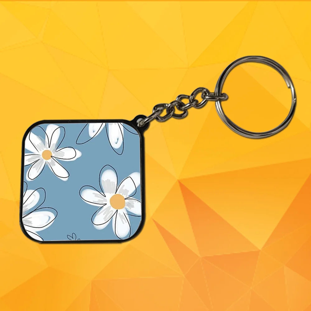 Large Daisies - Keychain With Black Border (Pack Of 2)