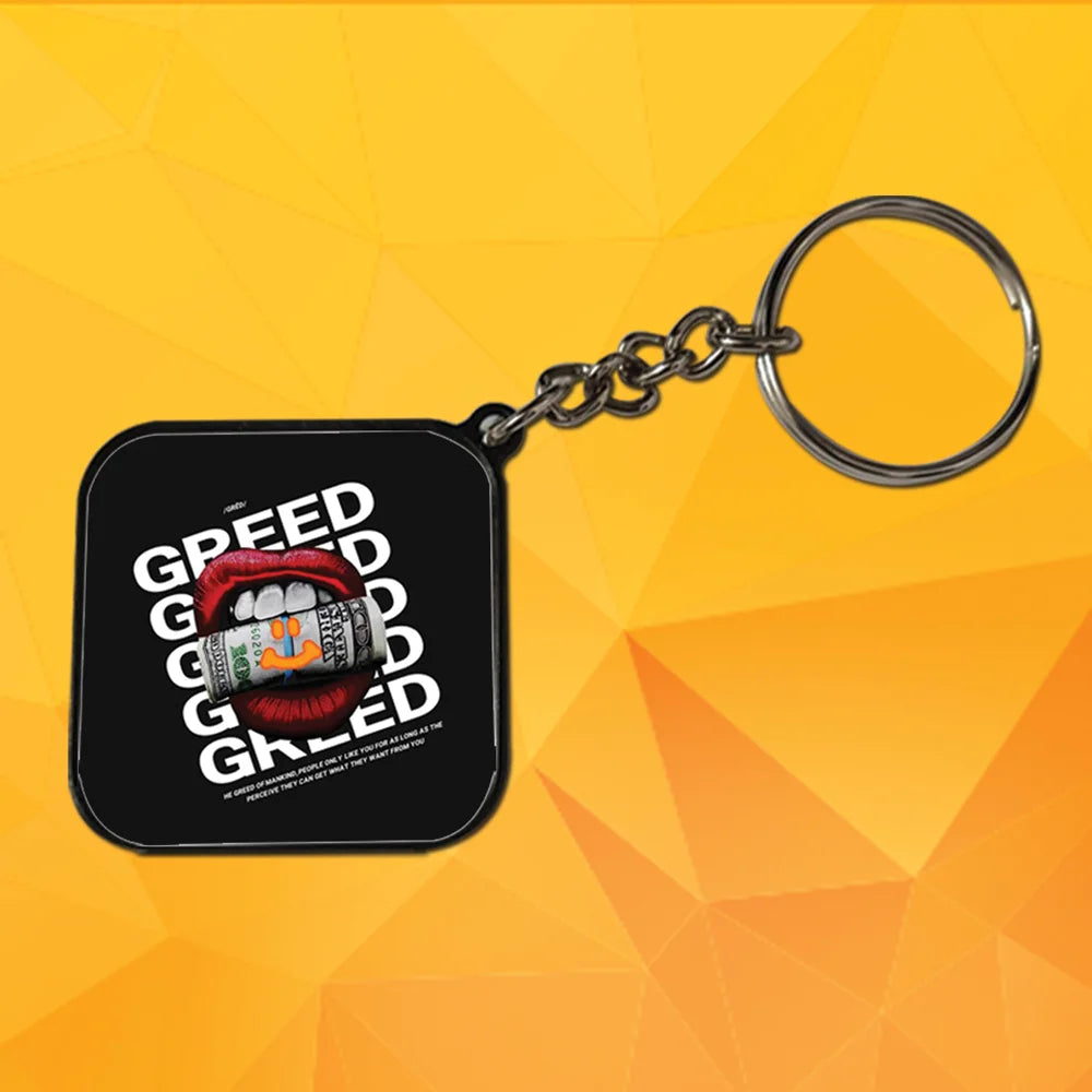 Greed - Keychain With Black Border (Pack Of 2)