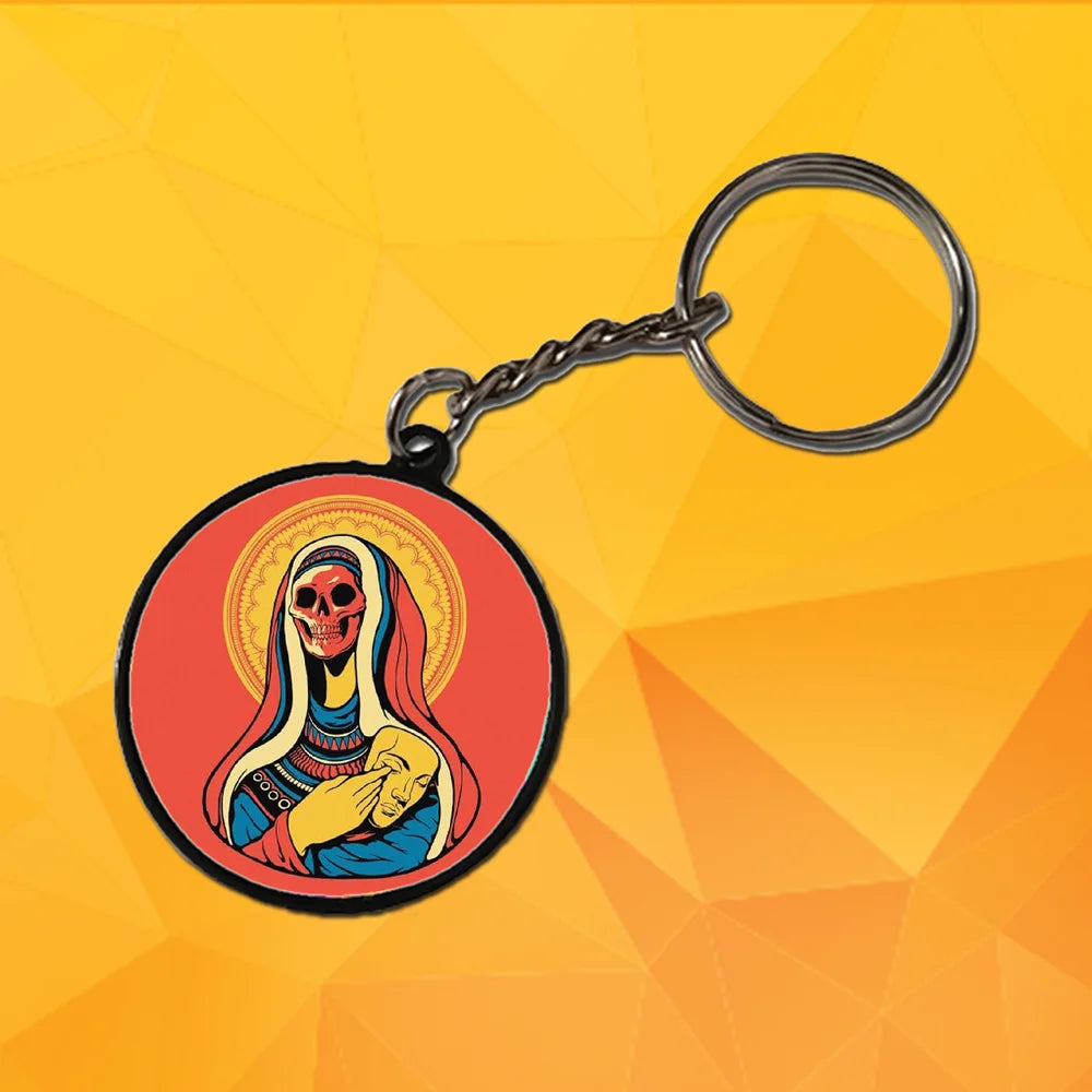Skeleton Art - Keychain With Black Border (Pack Of 2)