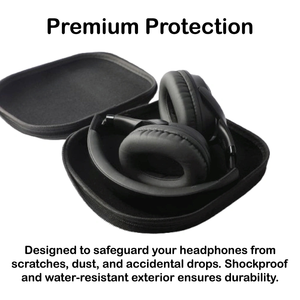 Premium Hard Shell Protective Headphone Case – Travel Carrying Pouch Infographic