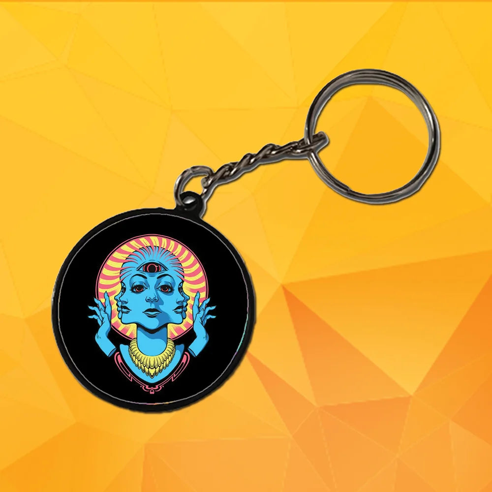 Psychedelic Art - Keychain With Black Border (Pack Of 2)