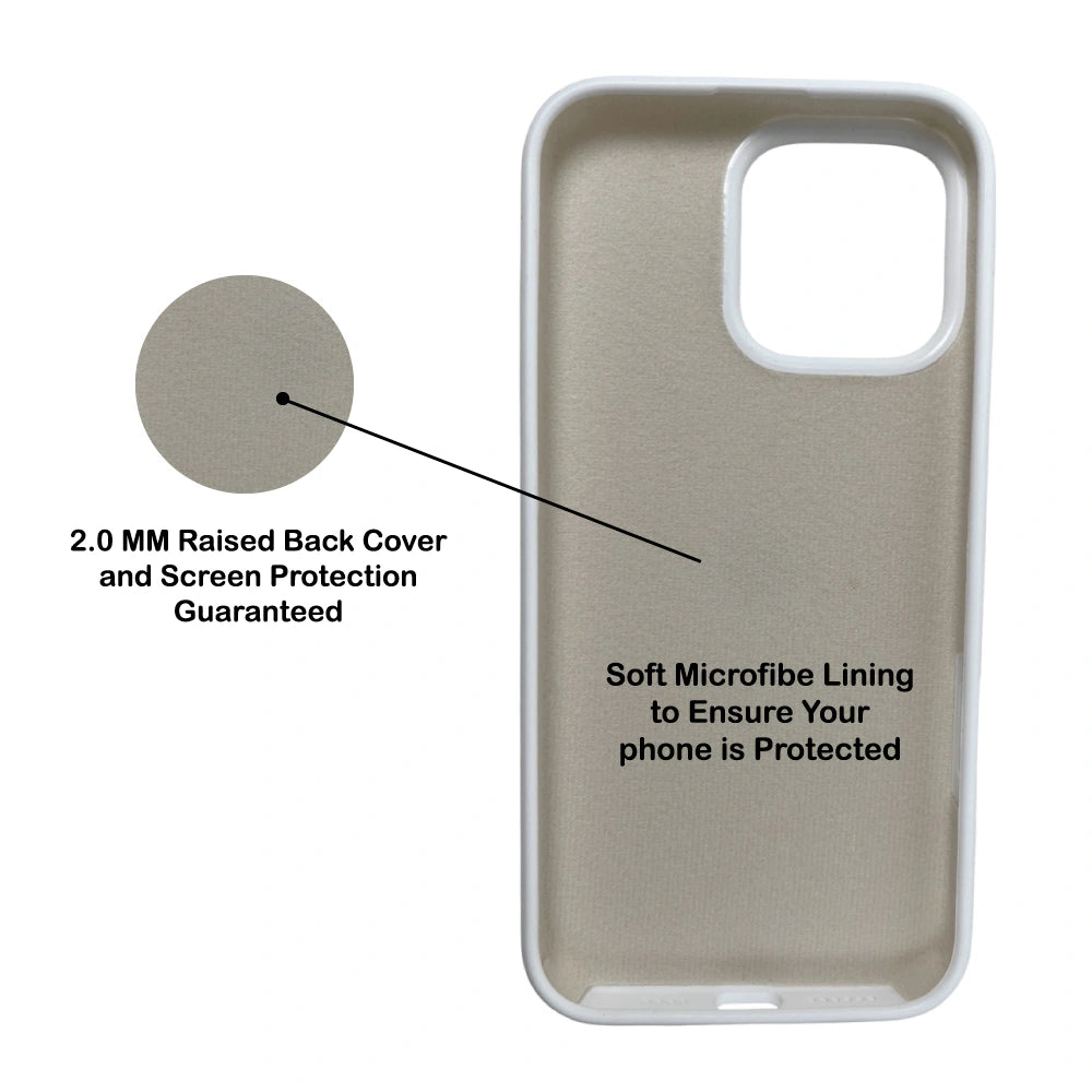 White Liquid Silicone Case For Apple iPhone Models Infographic