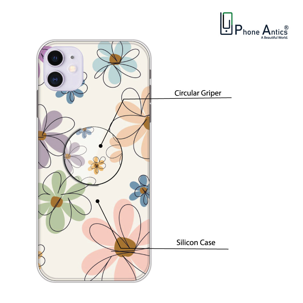 Rainbow Flowers - Silicone Grip Case For Apple iPhone Infographic