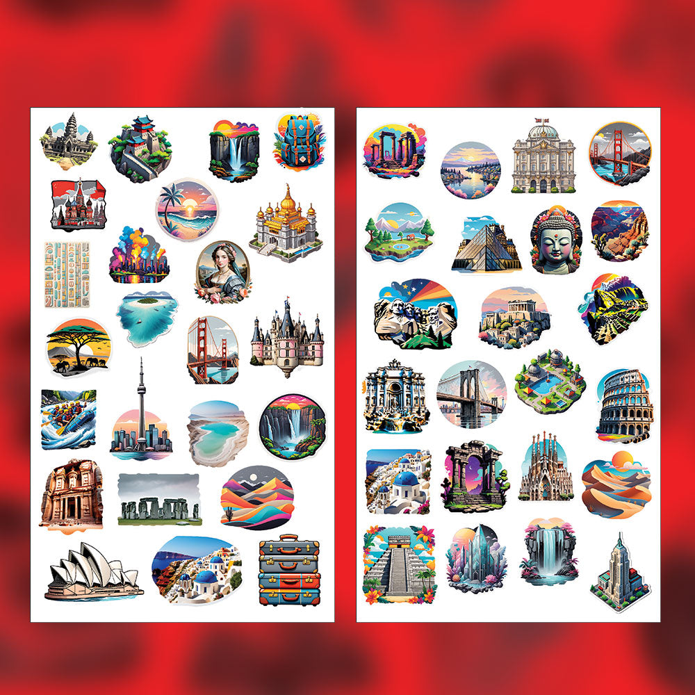 Places Sticker Bundle – 47 Waterproof Aesthetic Stickers