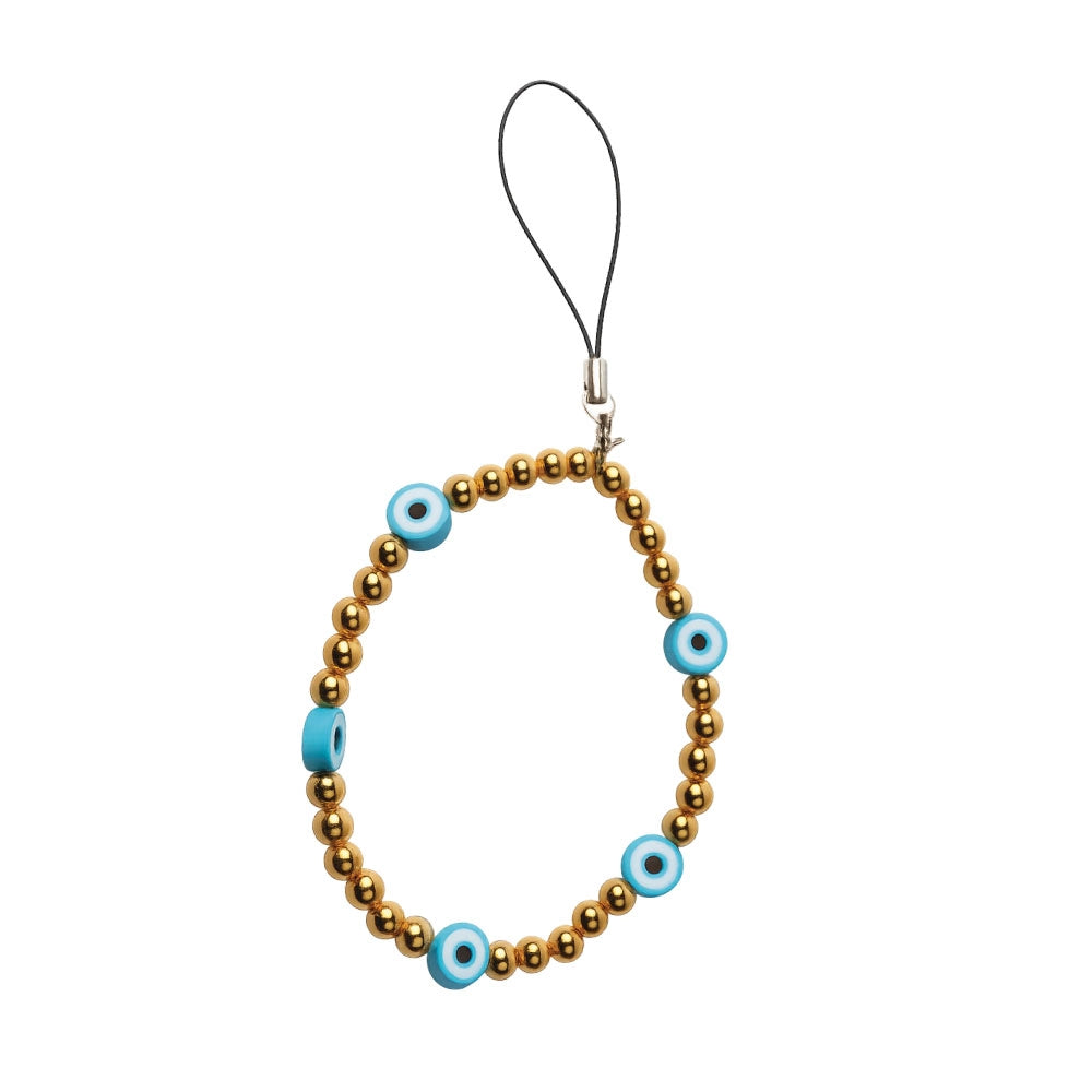 Golden Eye and Smiles - A Combo Of 2 Mini Round Phone Charms