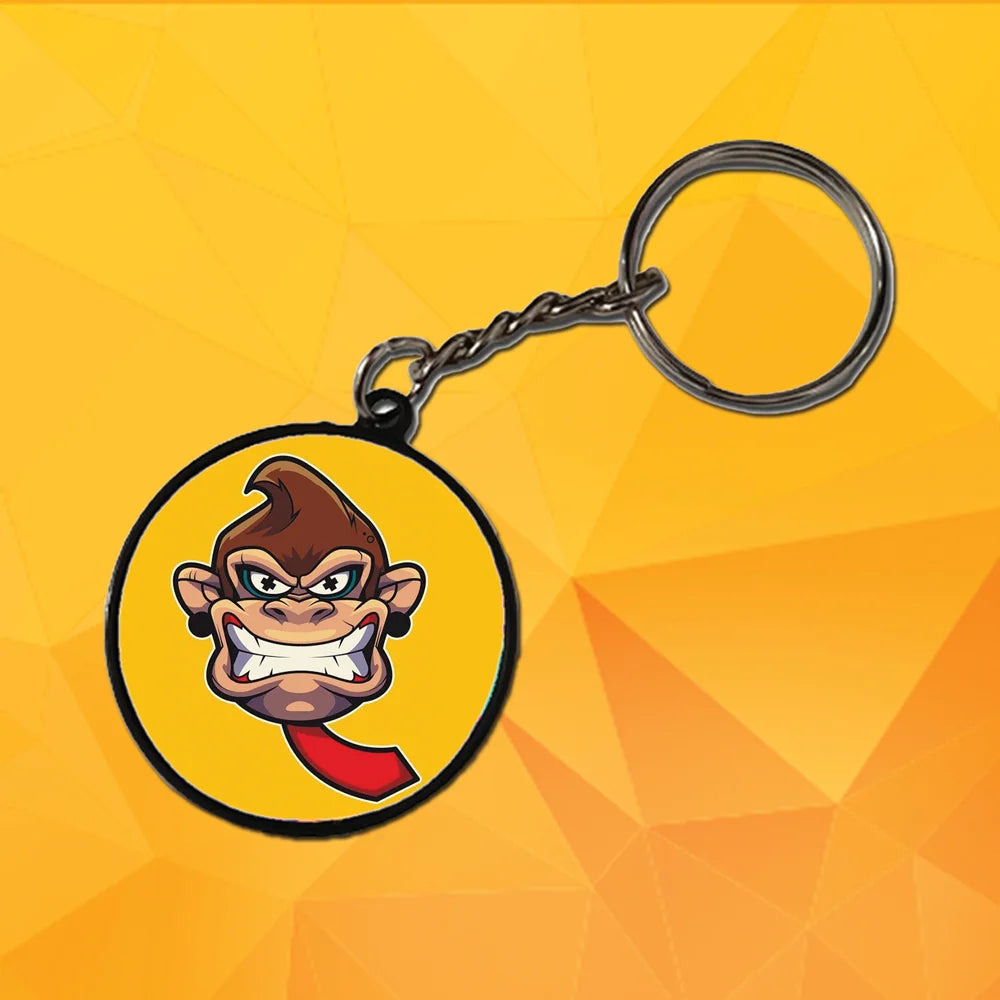 Yellow Monkey - Keychain With Black Border (Pack Of 2)