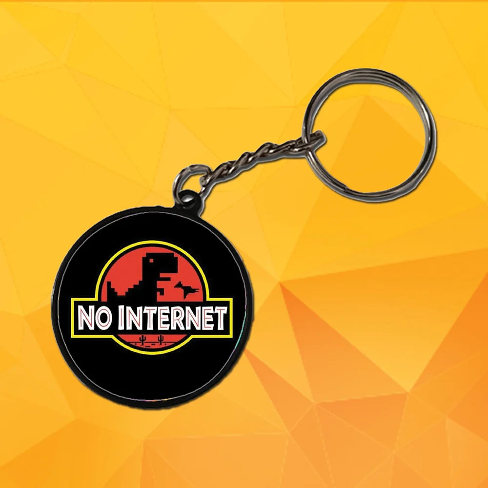 No Internet - Keychain With Black Border (Pack Of 2)