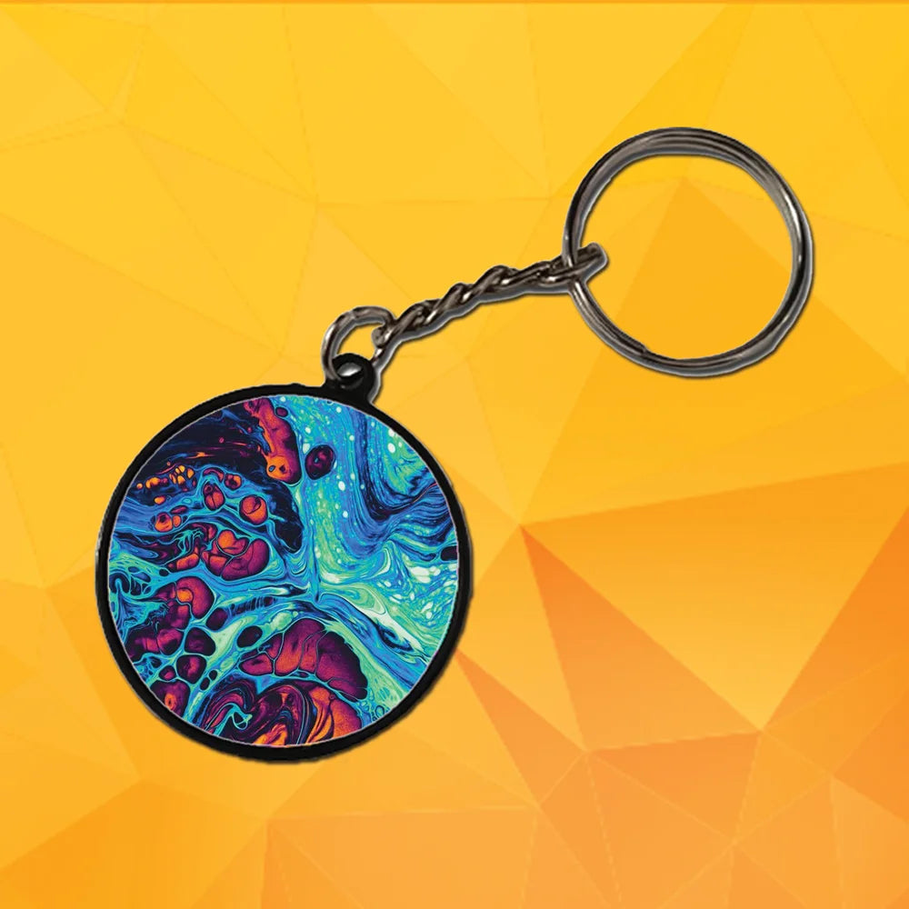 Watermarble - A Combo Of 4 Black Border Keychains