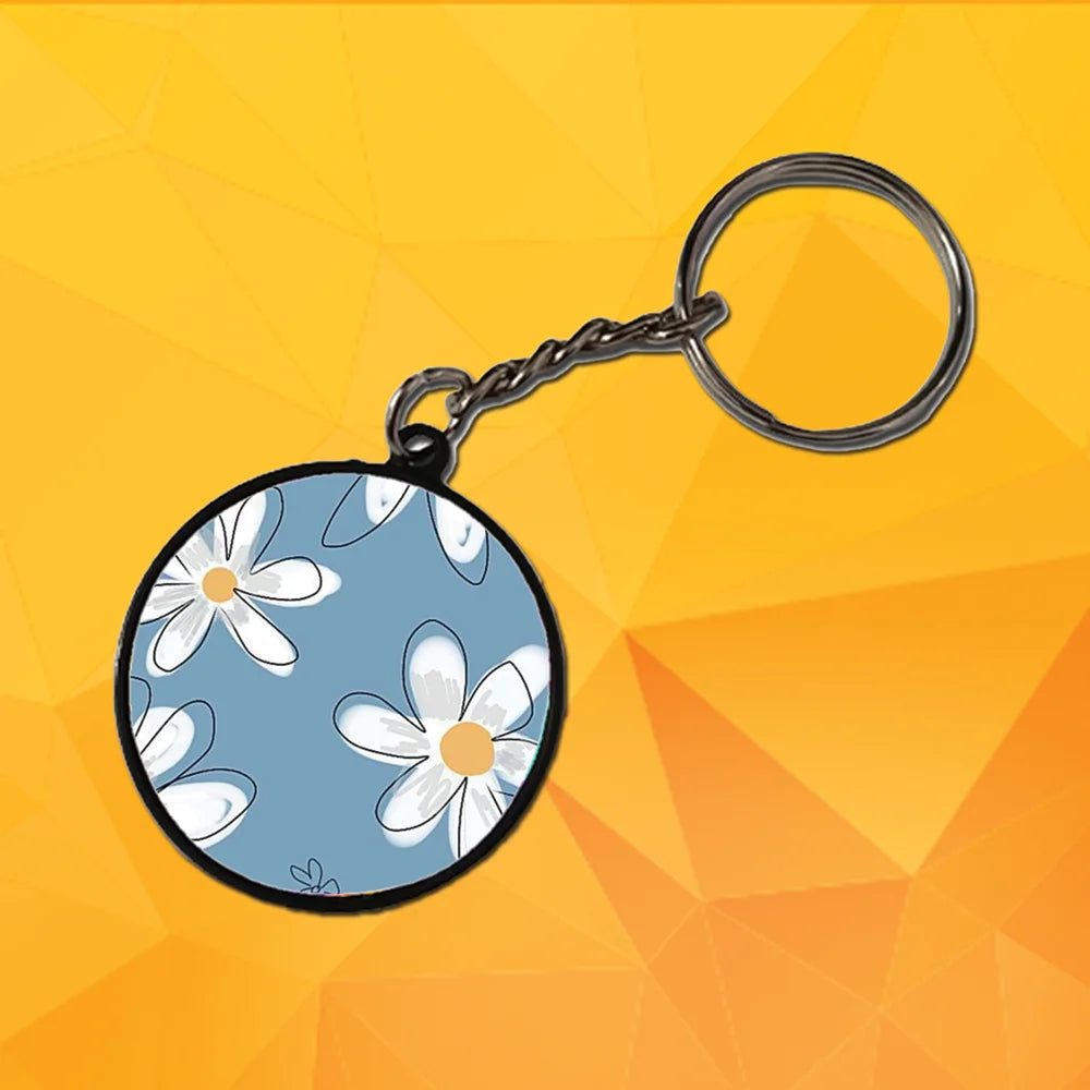 Large Daisies - Keychain With Black Border (Pack Of 2)
