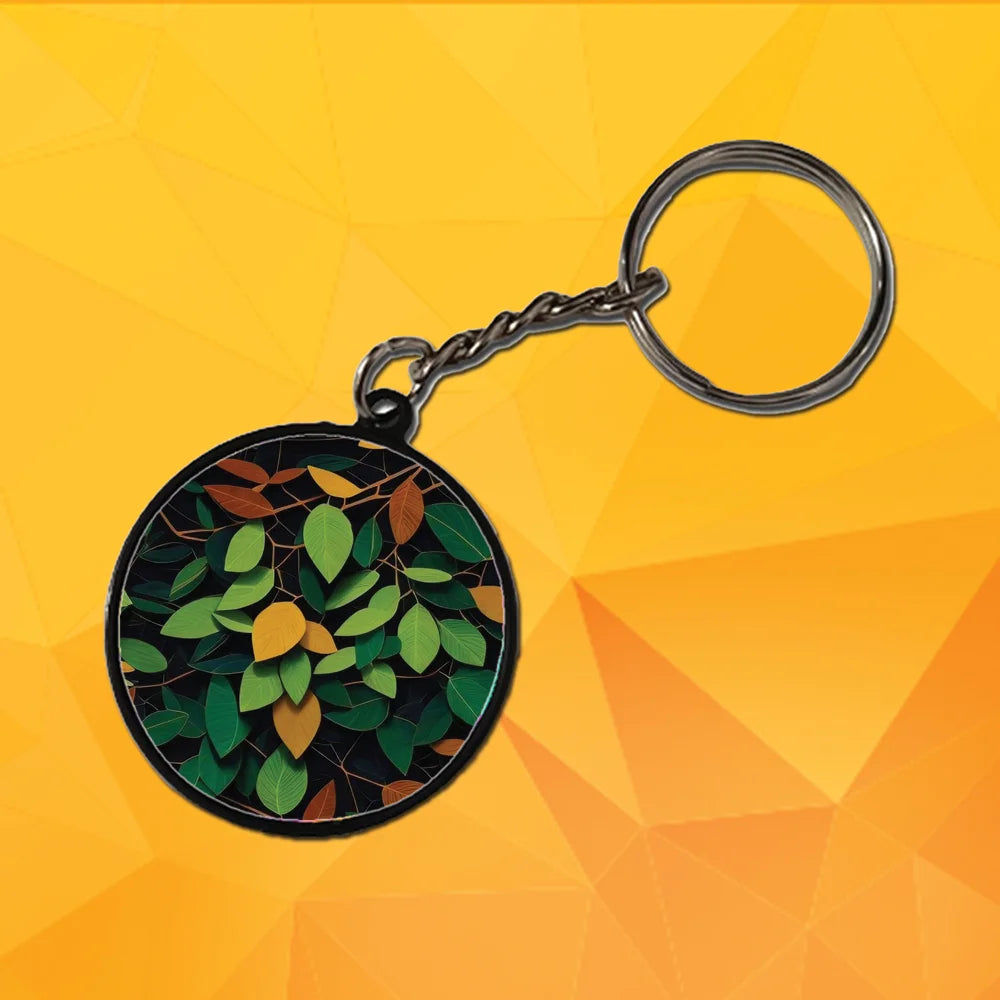 Leaves - Keychain With Black Border (Pack Of 2)
