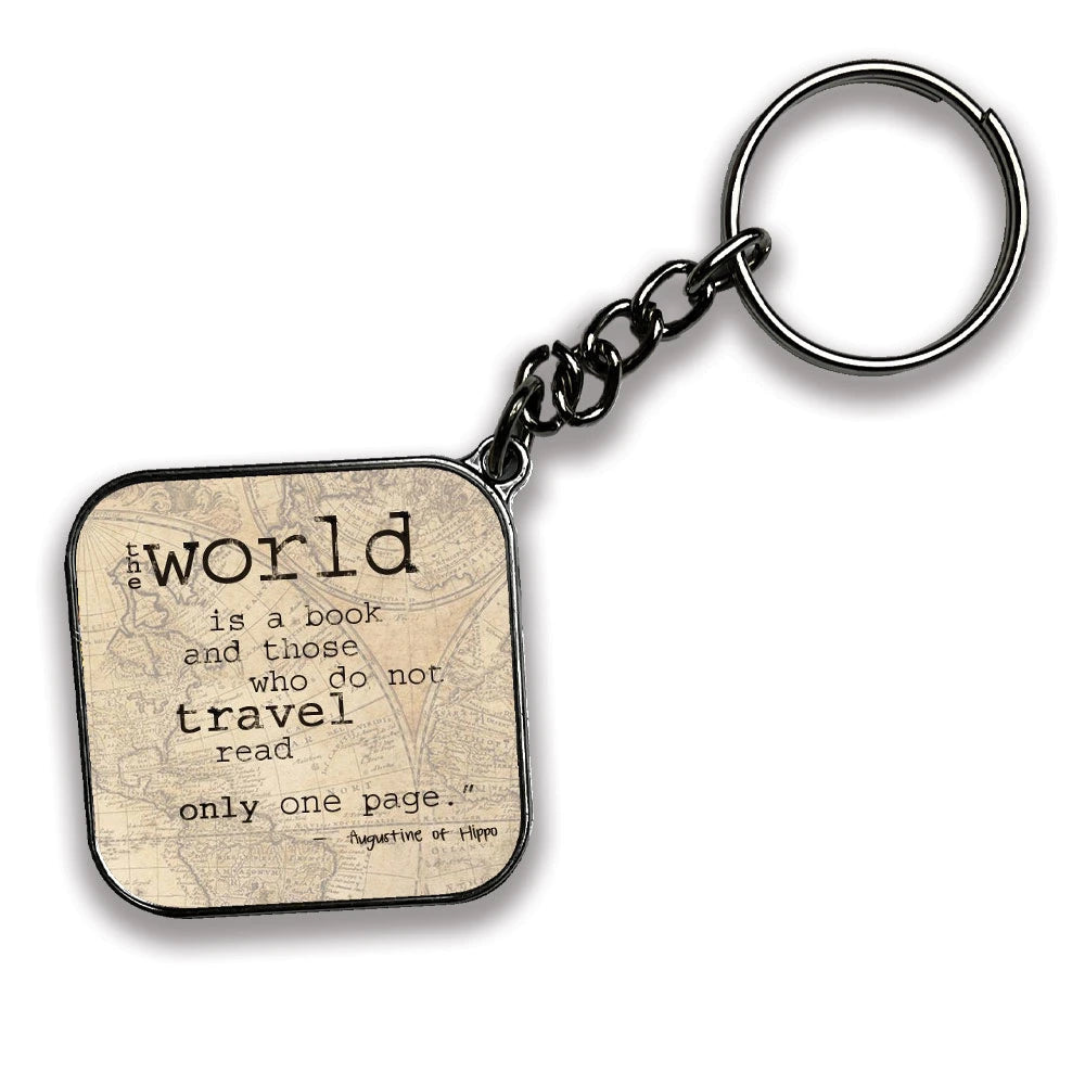 Travel - A Combo Of 4 Silver Border Keychains