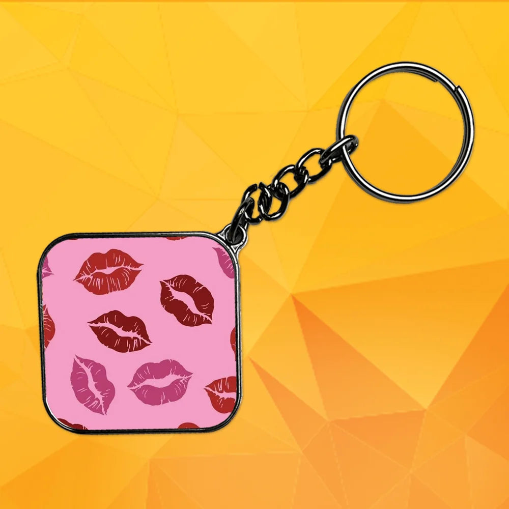 Kisses - Keychain With Silver Border (Pack Of 2)