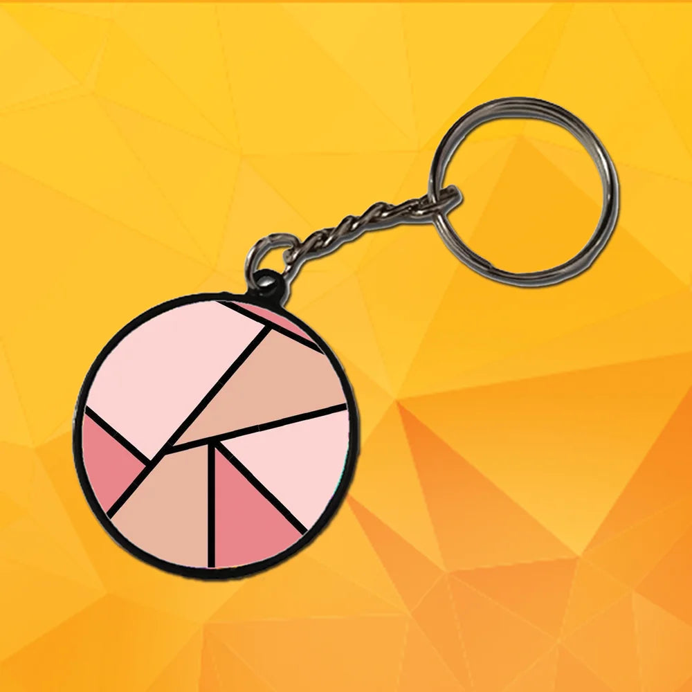 Traingles - Keychain With Black Border (Pack Of 2)
