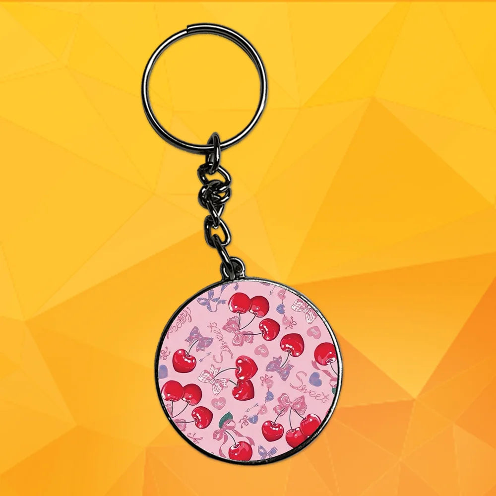 Cherries - Keychain With Silver Border (Pack Of 2)