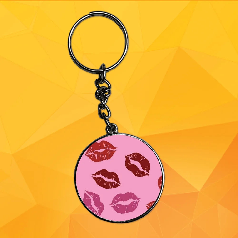Kisses - Keychain With Silver Border (Pack Of 2)
