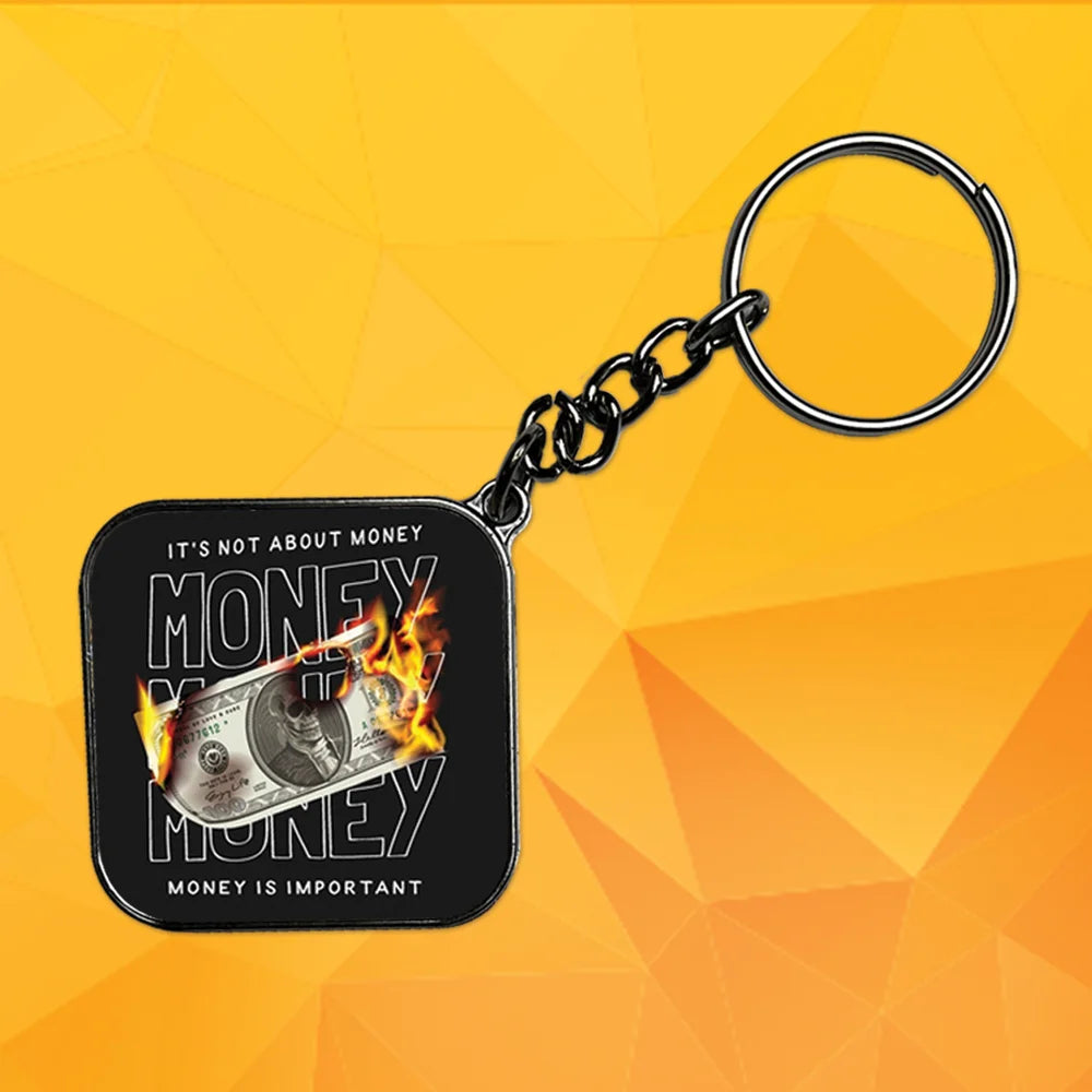 Money - Keychain With Silver Border (Pack Of 2)