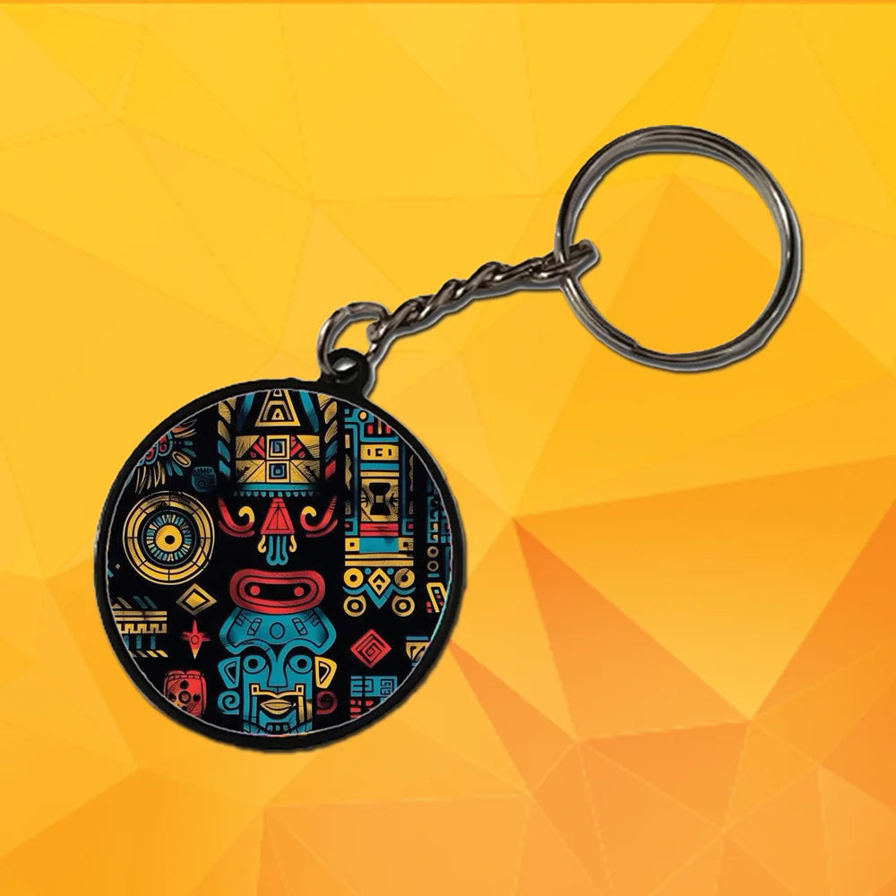 Modern Art - Keychain With Black Border (Pack Of 2)