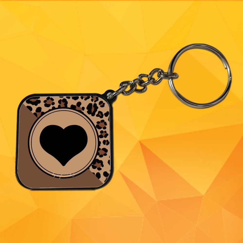 Black Heart - Keychain With Black Border (Pack Of 2)