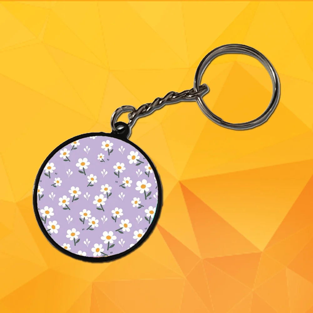 Daisies - Keychain With Black Border (Pack Of 2)